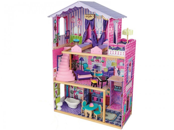 Кукольные домики и мебель KidKraft Кукольный домик Особняк мечты с мебелью 13 элементов