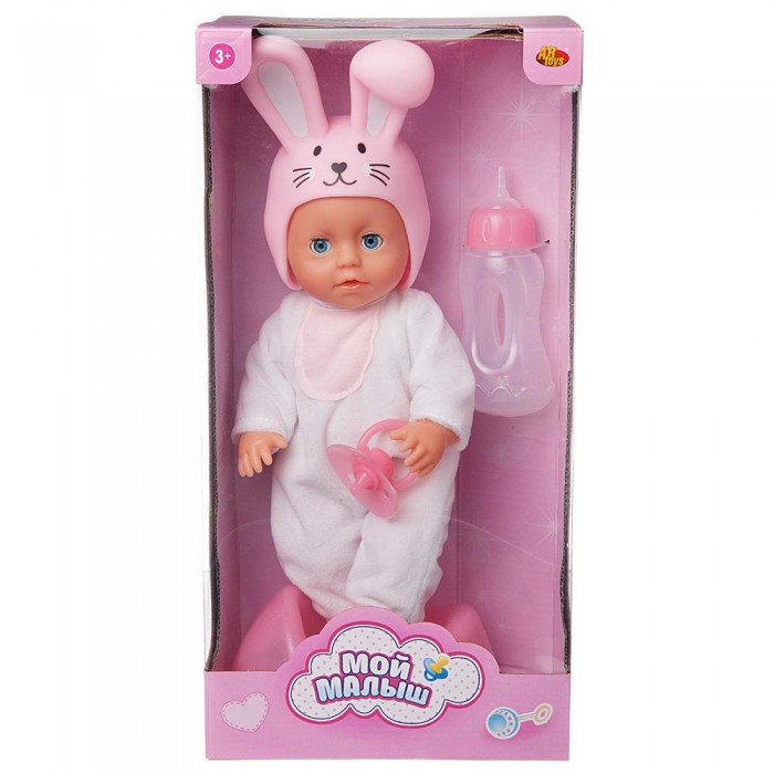 цена Куклы и одежда для кукол ABtoys Пупс Мой малыш Зайка в наборе с аксессуарами 25 см