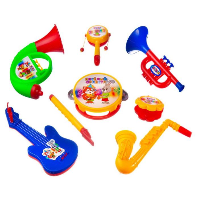Музыкальные инструменты ABtoys Набор Веселый оркестр (8 предметов) музыкальные инструменты abtoys аккордеон детский