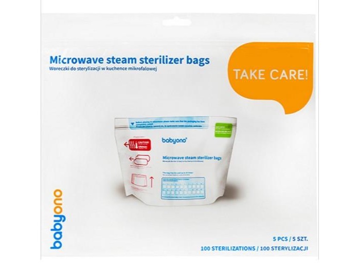 цена Подогреватели и стерилизаторы BabyOno Пакеты для стерилизации в микроволновой печи 5 шт.