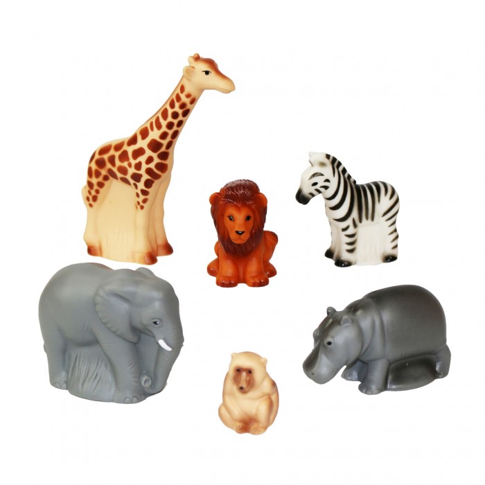 Весна Набор В4145 Животные Африки набор игрушек пищалок для ванны животные 10см 6шт
