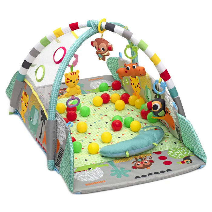 

Развивающий коврик FunKids Ball Pit Activity Gym с бортиками, подвесными игрушками, подушечкой и шариками, Ball Pit Activity Gym с бортиками, подвесными игрушками, подушечкой и шариками