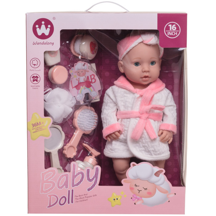 Куклы и одежда для кукол Junfa Игровой набор Пупс-кукла и игровые предметы 40 см