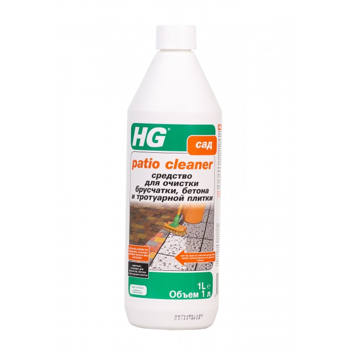 HG Средство для очистки брусчатки, бетона и тротуарной плитки 1 л средство для очистки холодильника hg