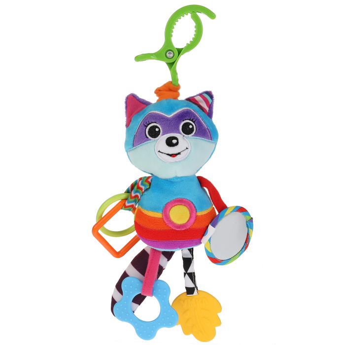 подвесные игрушки умка текстильная погремушка котик с вибрацией Погремушки Умка Текстильная игрушка Енот с зеркалом и вибрацией