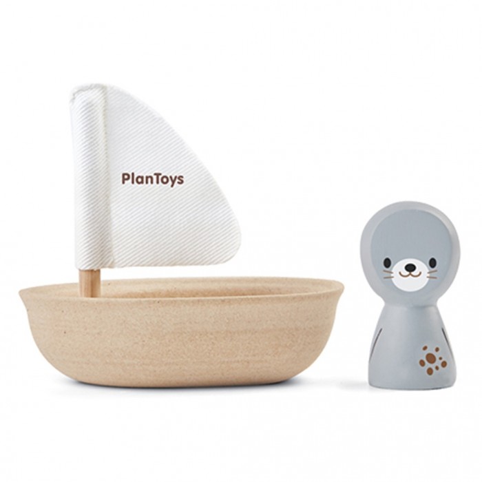 цена Деревянные игрушки Plan Toys Лодка и тюлень