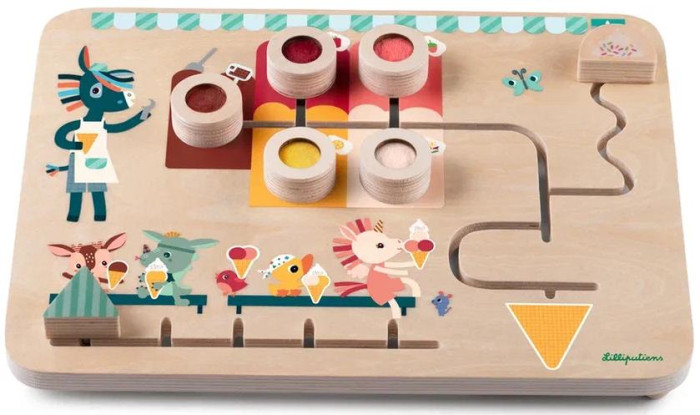 Деревянная игрушка Lilliputiens Игра-лабиринт Магазин мороженого развивающая игра fofa лабиринт с шариком двойной котик