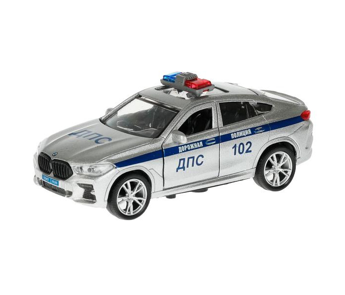  Технопарк Машина металлическая со светом и звуком BMW X6 mk3 g06 Полиция 12 см