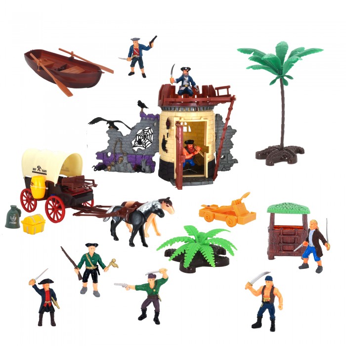 HK Industries  Игровой набор Пираты, башня, карета со светом и звуком