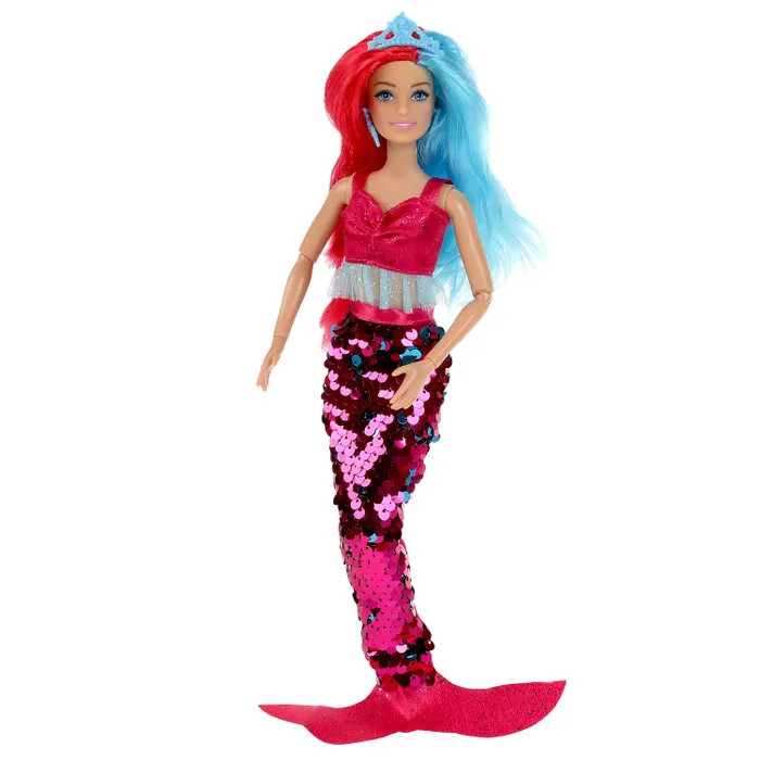 фото Карапуз кукла софия русалка, руки и ноги сгибаются, цветные волосы 29 см