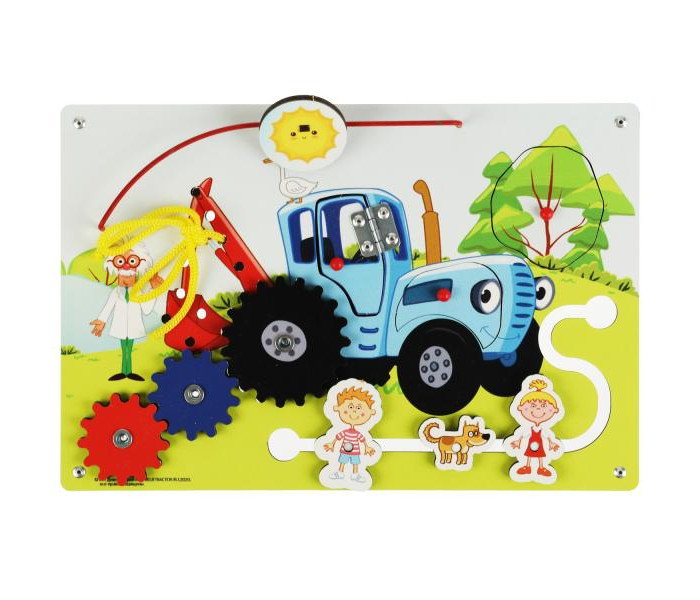 Деревянная игрушка Буратино Синий Трактор бизиборд деревянная игрушка буратино синий трактор бизиборд str23