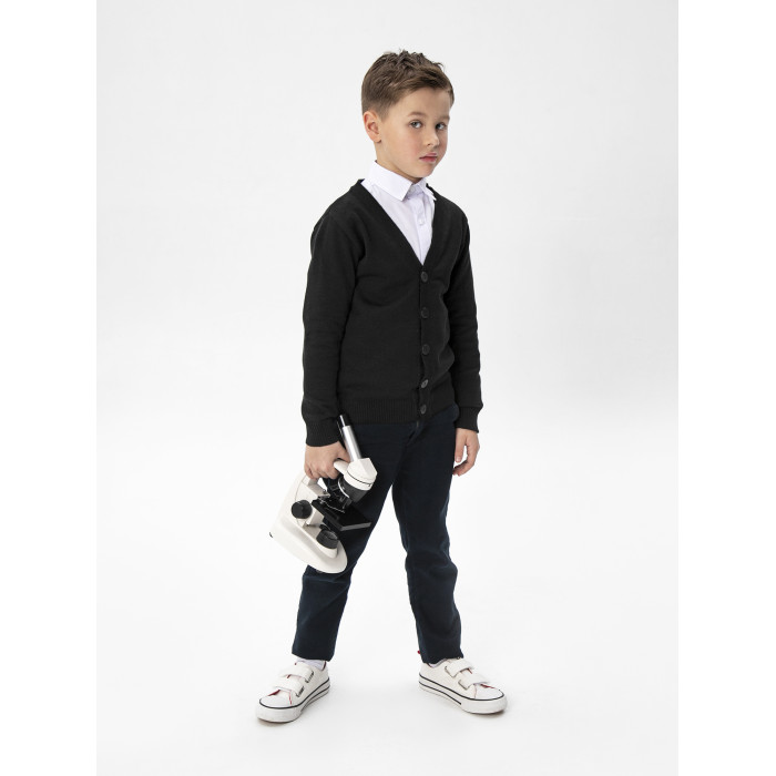AmaroBaby Кардиган для мальчика вязаный Pure Love School чёрный кардиган для мальчика с белой каймой