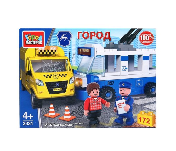 

Конструктор Город мастеров Авария троллейбус такси с фигурками (172 детали), Авария троллейбус такси с фигурками (172 детали)