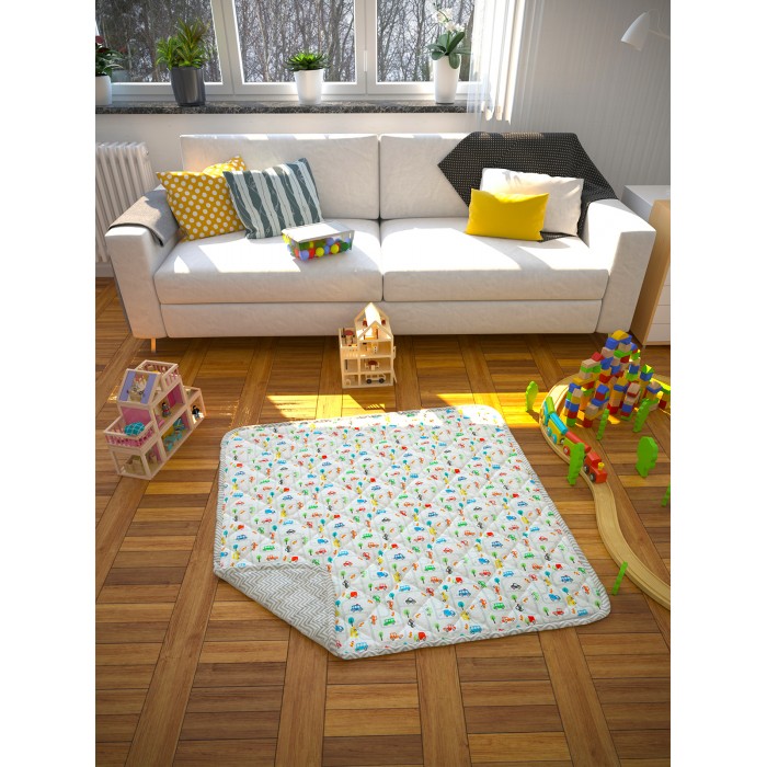 Игровой коврик AmaroBaby детский стёганный Дорога 115х115 см детский развивающий коврик u