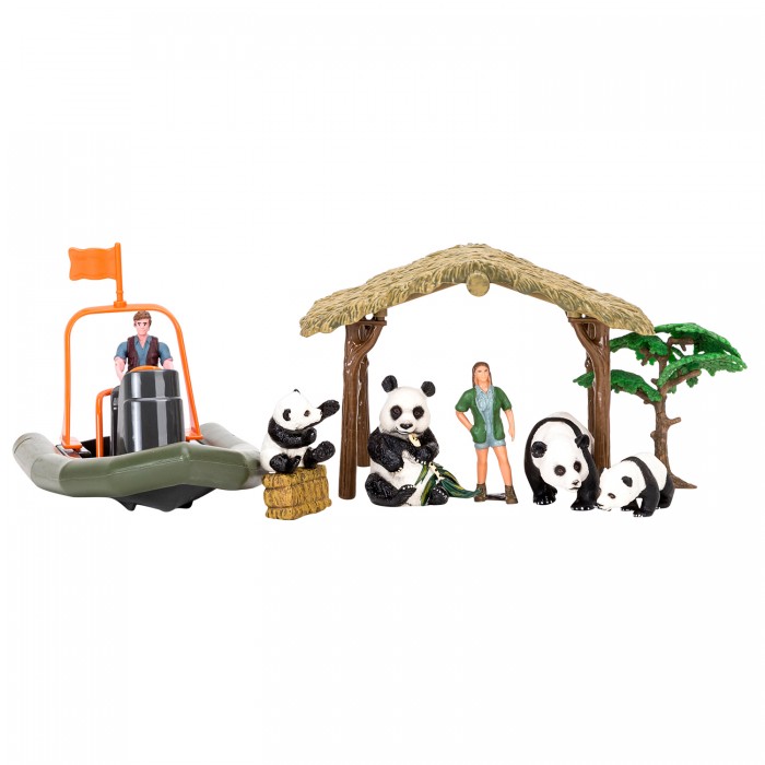 Игровые наборы Masai Mara Набор фигурок животных На ферме (ферма игрушка, панды, лодка, фермер, инвентарь)