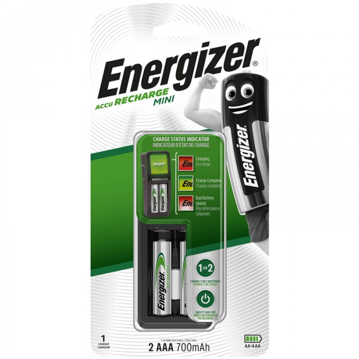 

Energizer Зарядное устройство Mini с аккумуляторами AAA (HR03) 700mAh, Зарядное устройство Mini с аккумуляторами AAA (HR03) 700mAh