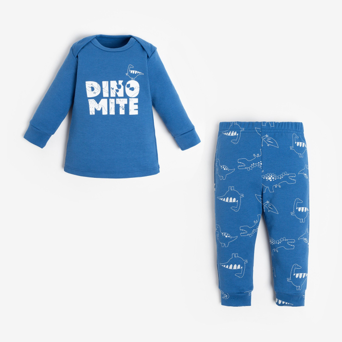 комплект одежды крошка я синий Комплекты детской одежды Крошка Я Комплект Dinomite (джемпер и брюки)