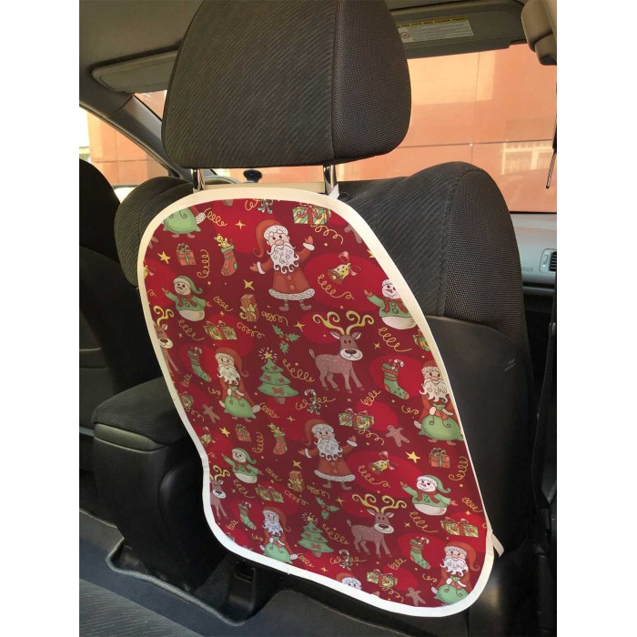 Аксессуары для автомобиля JoyArty Защитная накидка на спинку автомобильного сидения Дедушка Мороз с друзьями