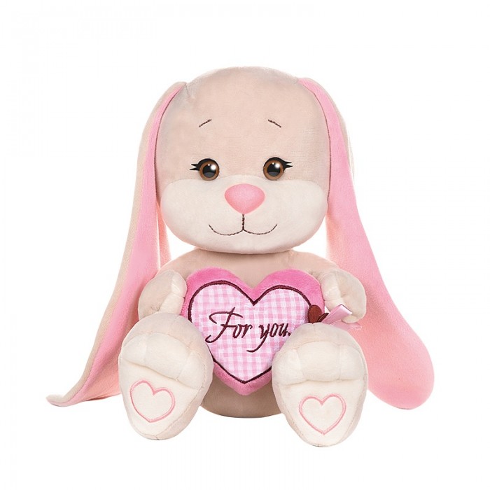 Мягкая игрушка Jack&Lin Зайка с сердцем 25 см сердцем говорю