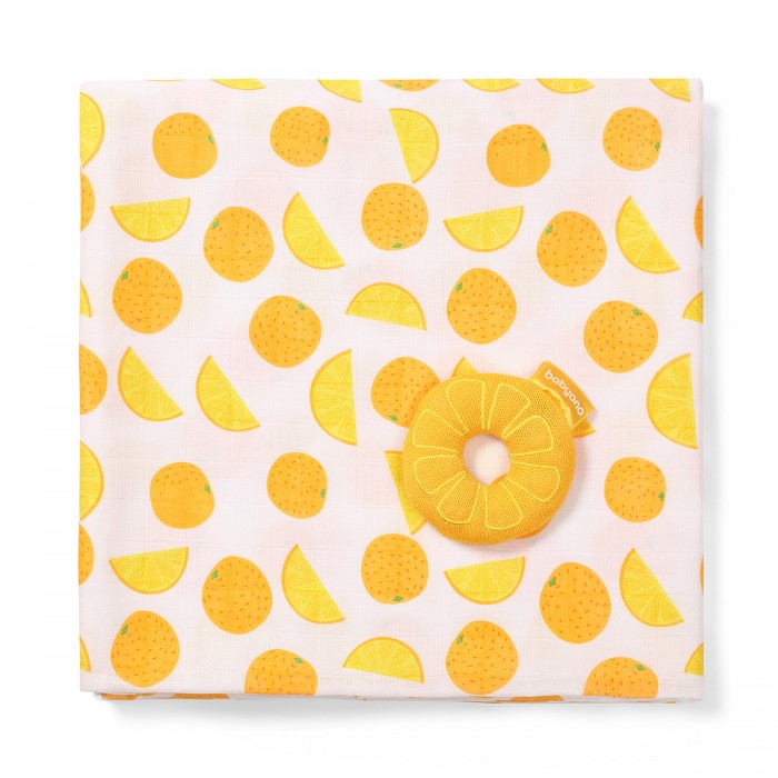 фото Плед babyono набор с погремушкой апельсин