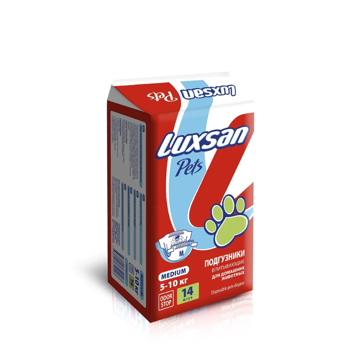 

Luxsan Pets Подгузники Premium для животных Medium (5-10 кг) №14, Pets Подгузники Premium для животных Medium (5-10 кг) №14