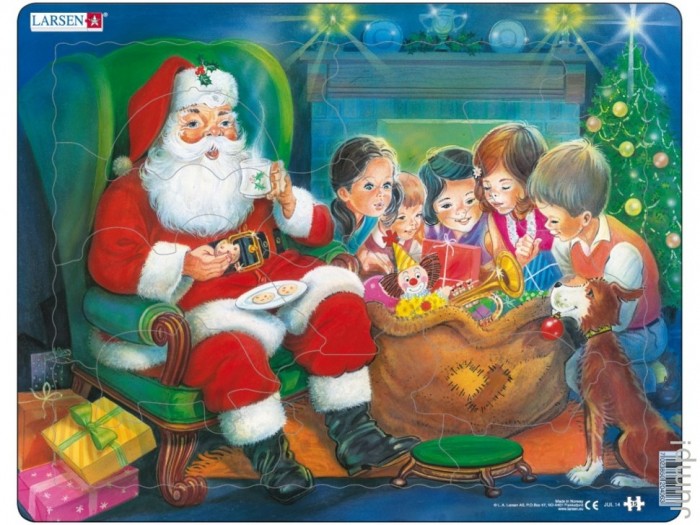 Larsen Пазл Санта с детьми larsen пазл санта клаус jul2
