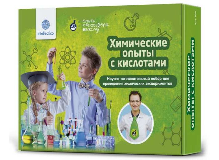 фото Intellectico набор для опытов химические опыты с кислотами