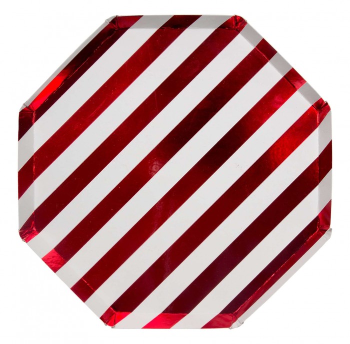 

MeriMeri Тарелки блестящие полоски 260х260 мм 8 шт., Тарелки блестящие полоски 260х260 мм 8 шт.