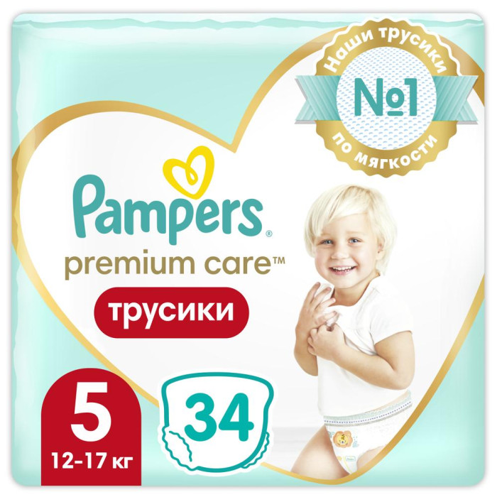  Pampers Подгузники-трусики Premium Care Pants Junior р.5 (12-17 кг) 34 шт.