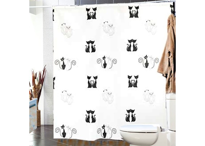 фото Miranda шторы для ванн полиэстер black cats 200х180