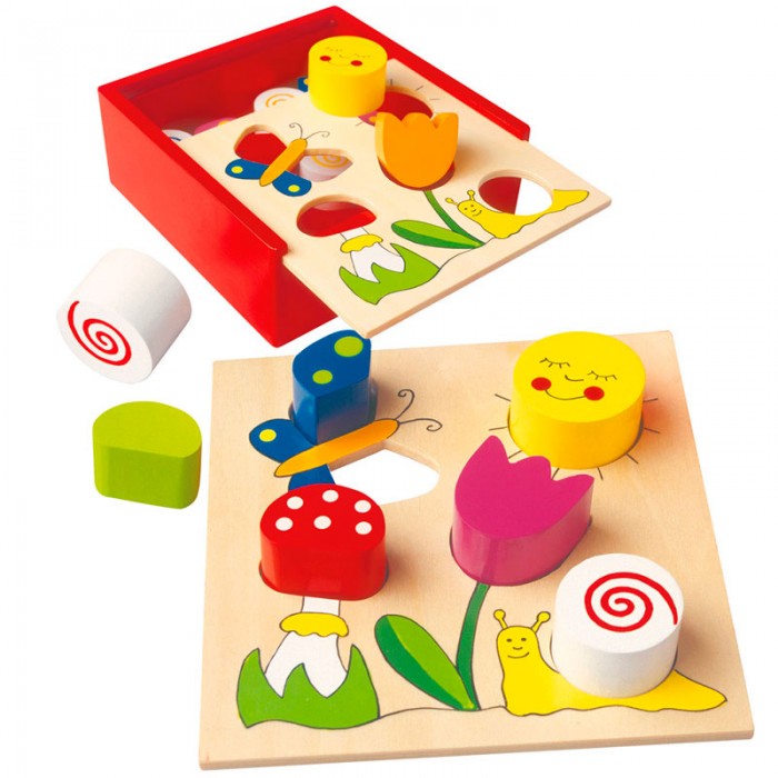 Деревянные игрушки Mertens Пазл-сортер Луг деревянные игрушки mertens кубики маленький крот