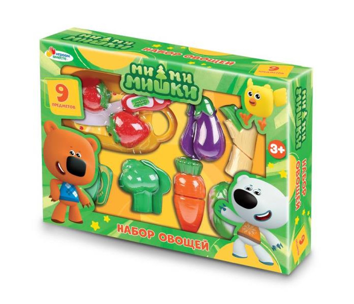 Играем вместе Игровой набор овощей Ми-ми-мишки (9 предметов) bondibon набор играем в магазин 20 предметов