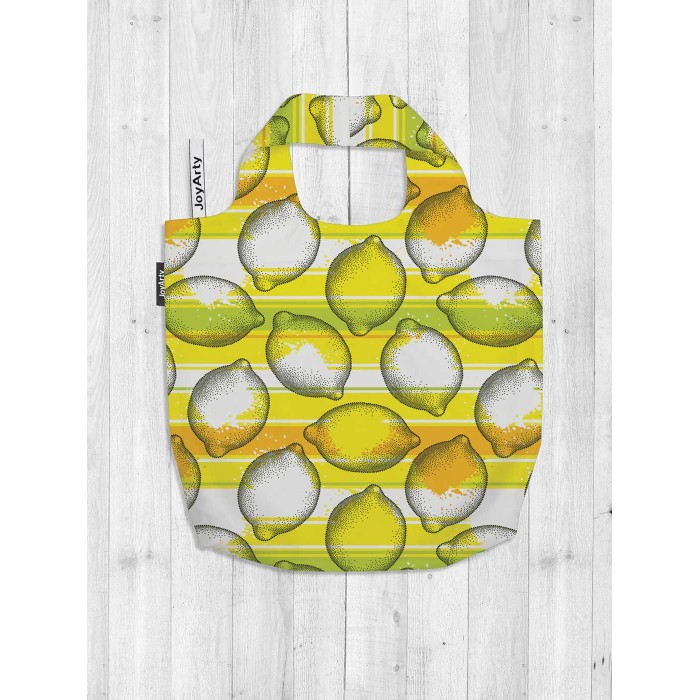 JoyArty Сумка авоська Лимонные полосы 65x46x7 см joyarty сумка авоська фруктовая мозаика 65x46x7 см