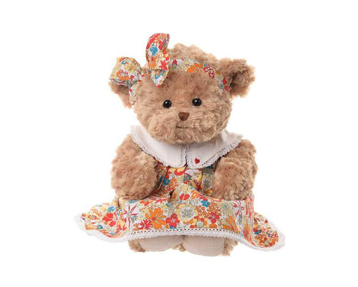 Мягкая игрушка Bukowski design Плюшевый мишка Helena Sommerlay в цветочном платье 50 см