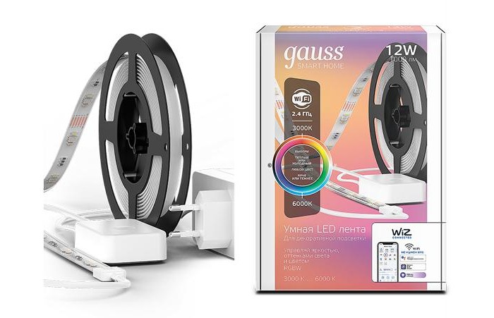 фото Светильник gauss светодиодная лента smart home тип rgbw cct+dim 3 м