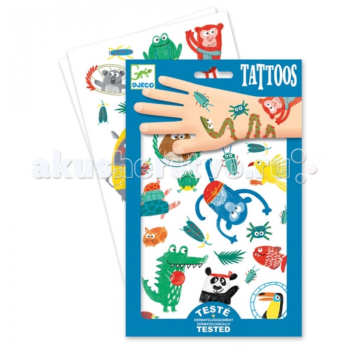 Наборы для творчества Djeco Татуировки Животные наборы для творчества djeco набор для творчества животные 09050