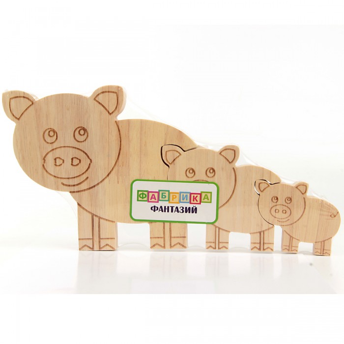 

Деревянная игрушка Фабрика фантазий фигурки животных Чей поросенок, фигурки животных Чей поросенок