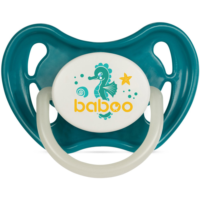 Пустышка Baboo Sealife латексная круглая ночная от 6 мес. - Акушерство.Ru