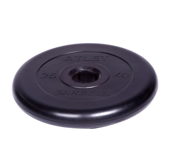 Barbell Диск обрезиненный Atlet 51 мм 25 кг mb barbell диск обрезиненный atlet d 31 мм 15 кг
