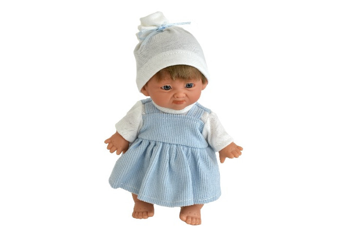 цена Куклы и одежда для кукол Lamagik S.L. Кукла Джестито Инфант в голубом сарафане недовольная 18 см