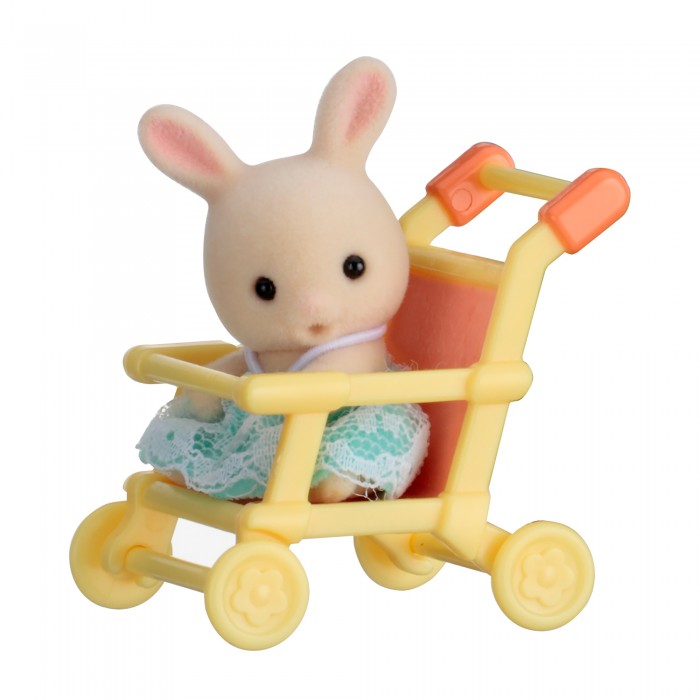 фото Sylvanian families набор младенец в пластиковом сундучке. кролик в коляске