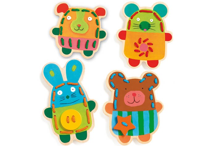 

Деревянная игрушка Djeco Шнуровка Зверюшки, Шнуровка Зверюшки