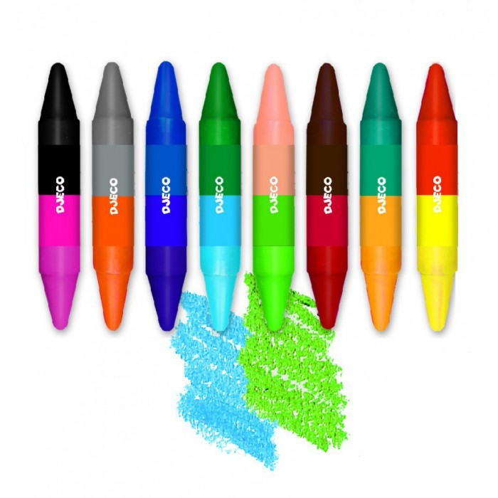 Карандаши, восковые мелки, пастель Djeco Карандаши двойные 16 цветов карандаши восковые мелки пастель djeco карандаши двойные 16 цветов