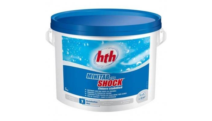 HTH Быстрый стабилизированный хлор Minitab Shock 5 кг дезинфицирующие средство aqualand хлор 60 гранулы 1 кг