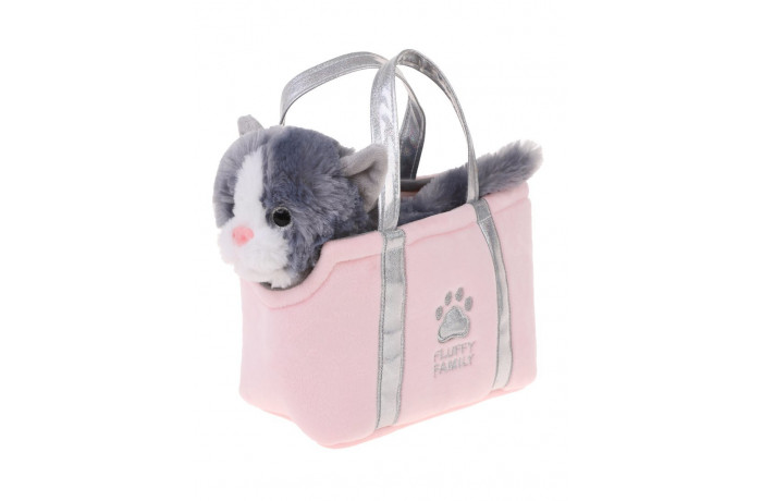 Мягкие игрушки Fluffy Family Котенок Пушистик в сумке 19 см сумочка поясная мишка мягкая игрушка fluffy family 681859