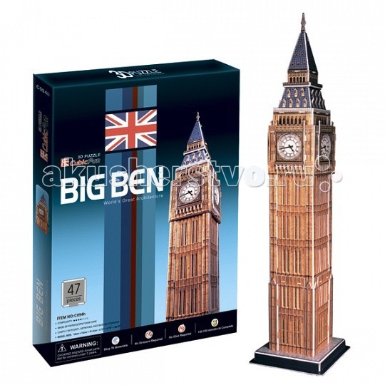 CubicFun 3D пазл Биг бен (Великобритания) набор декупажных карт 6 шт великобритания