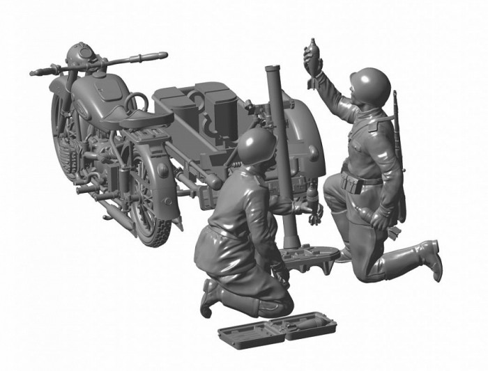 Сборные модели Звезда Сборная модель Советский мотоцикл М-72 с минометом