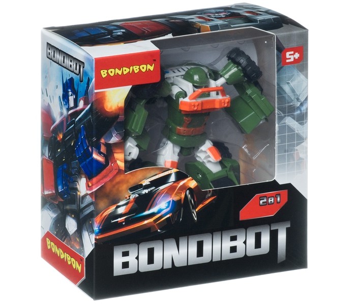 Роботы Bondibon Трансформер Bondibot 2 в 1 Робот-внедорожник ВВ4345 трансформер bondibon bondibot 2 в 1 внедорожник вв4345 зелeный