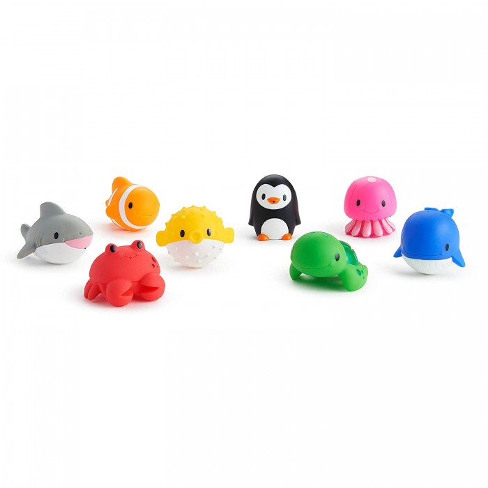 Munchkin Игрушки для ванны Морские животные 8 шт. набор игрушек пищалок для ванны животные 9см 3шт