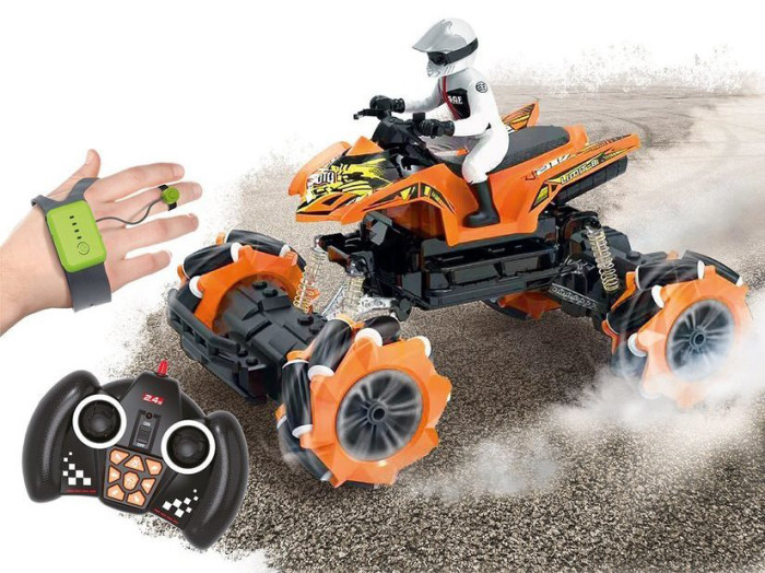 Радиоуправляемые игрушки Crossbot Дрифткар Квадроцикл на радиоуправлении 2 в 1 краулер р у дрифт аккум 4wd трюковое движение черн оранж